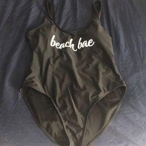 Black one piece scoop back